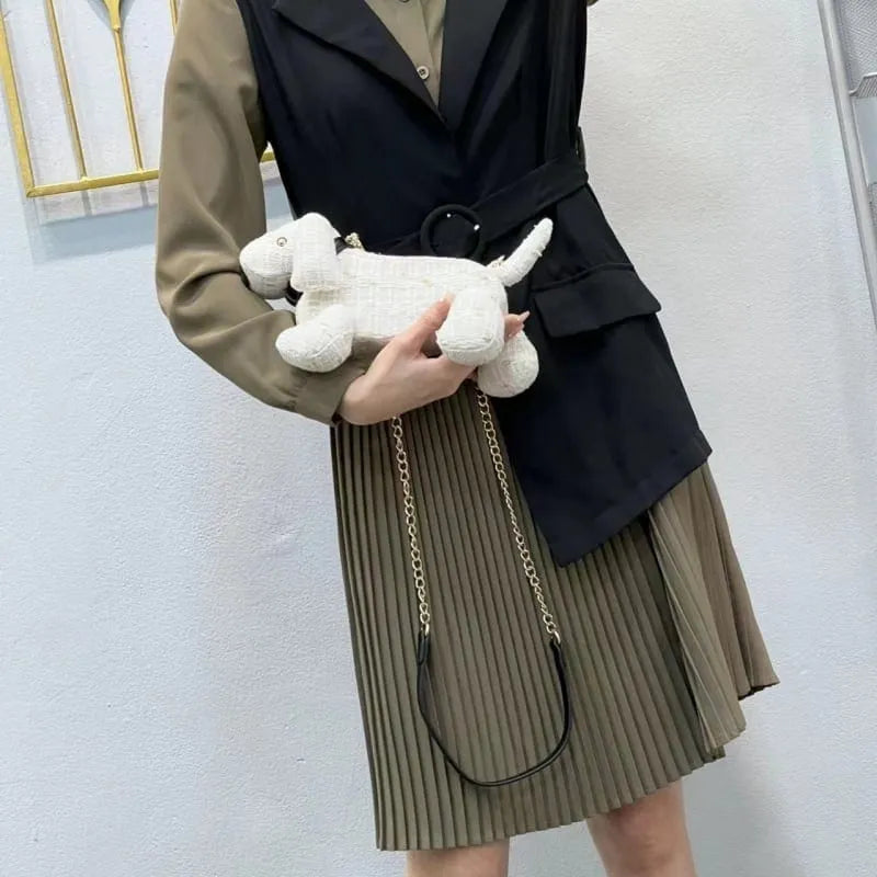 Tweed Dachshund Bag 24x16x16cm/9.44"x6.29"x6.29" The Doxie World