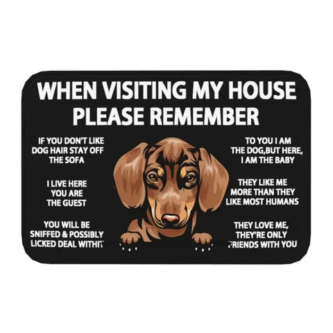 Welcome Dachshund Doormat 23.6"(L) x 15.7"(W) / 60 cm(L) x 40 cm(W The Doxie World