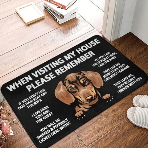 Welcome Dachshund Doormat 23.6"(L) x 15.7"(W) / 60 cm(L) x 40 cm(W The Doxie World