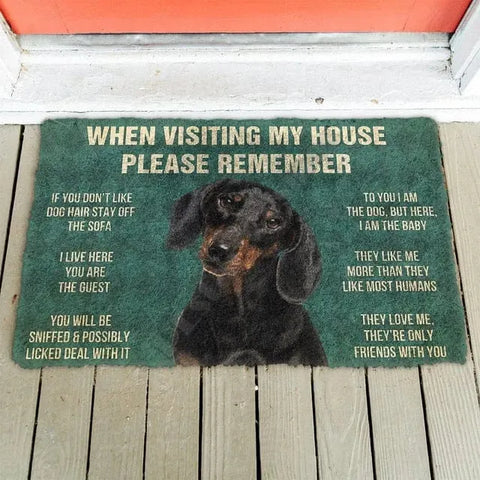 When Visiting My House Please Remember Dachshund Doormat 40cmx60cm The Doxie World