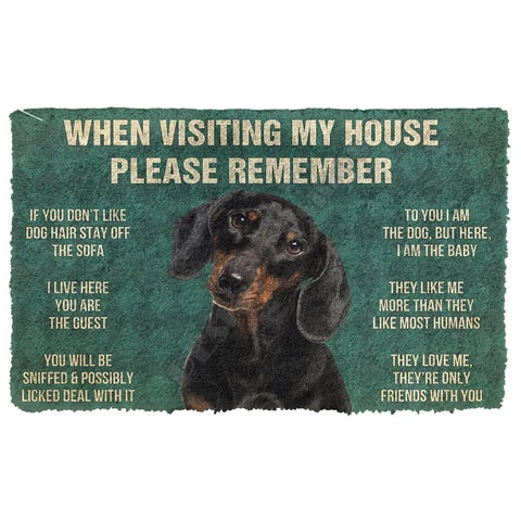 When Visiting My House Please Remember Dachshund Doormat The Doxie World