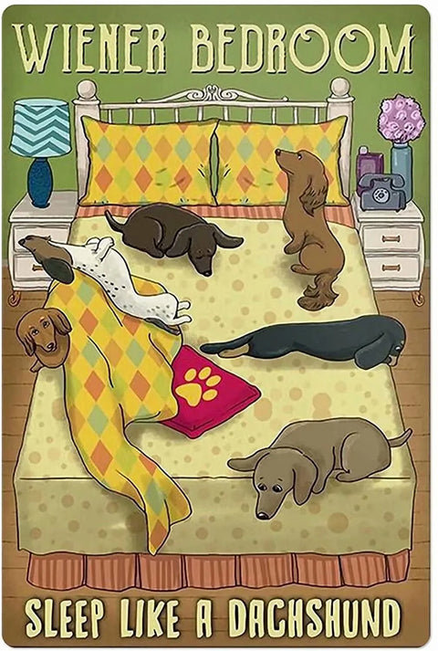 Wiener Bedroom Metal Wall Sign 30x40cm/11.8"x15.7" The Doxie World