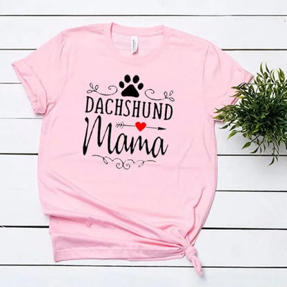 Wiener Dog Mama T-Shirt Pink / S The Doxie World
