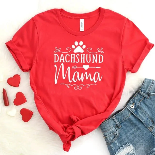 Wiener Dog Mama T-Shirt Red / S The Doxie World