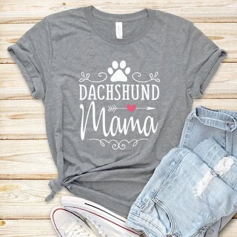 Wiener Dog Mama T-Shirt gray / S The Doxie World