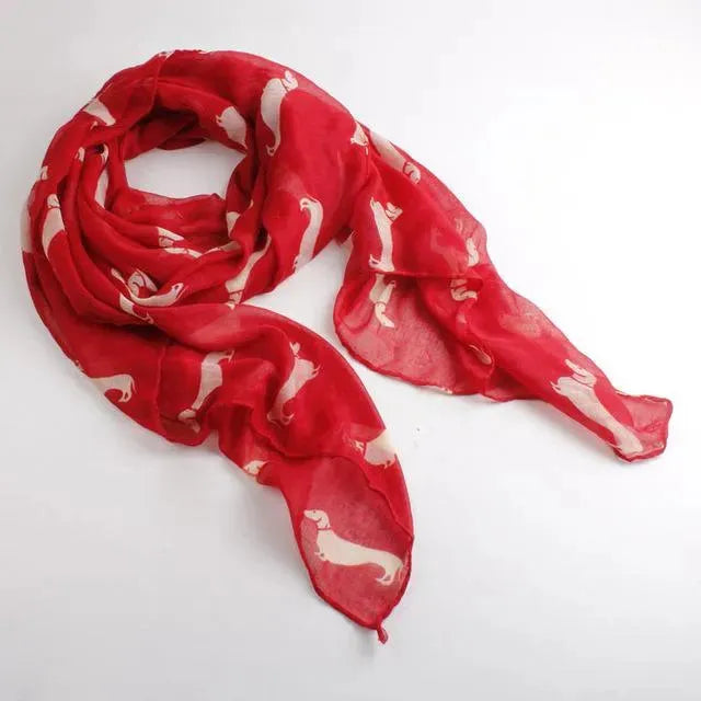 Wiener Dog Scarf red The Doxie World