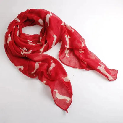 Wiener Dog Scarf red The Doxie World