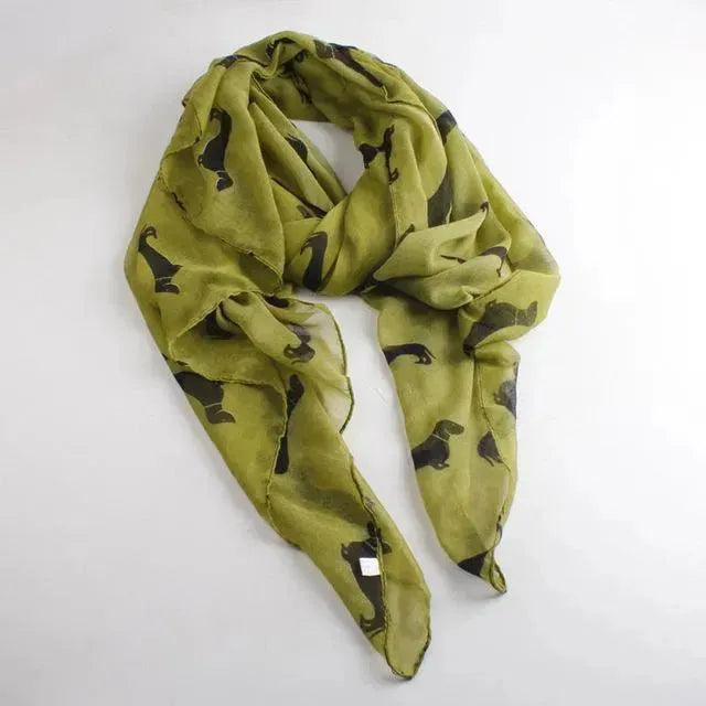 Wiener Dog Scarf green The Doxie World