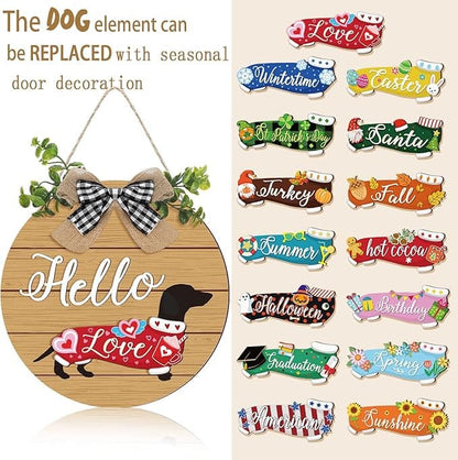 Wooden Dachshund Door Hanger B The Doxie World