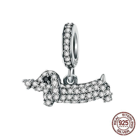 Sparkling Sterling Silver Dachshund Charm The Doxie World